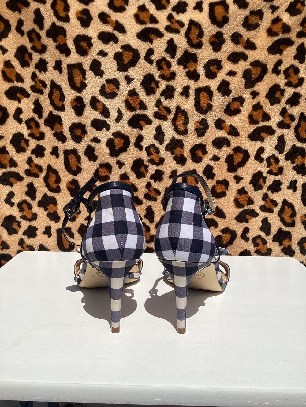 MICHAEL Michael Kors Pippa Gingham High Heel Sandals - Picture 7 of 8